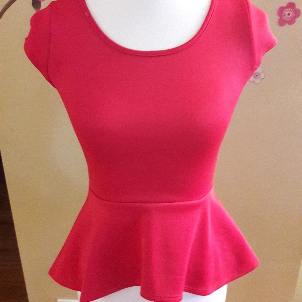 Red peplum top